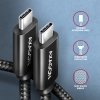 AXAGON BUCM2-CM20AB Kabel USB-C - USB-C, 2.0m 5A charging, ALU, 240W PD, oplot, USB2.0, czarny